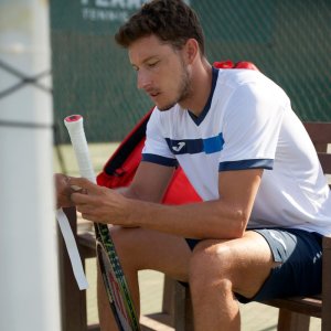 JOMA COURT SHORT SLEEVE T-SHIRT WHITE ROYAL NAVY