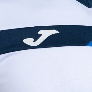 JOMA COURT SHORT SLEEVE T-SHIRT WHITE ROYAL NAVY