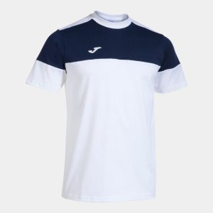 JOMA CREW V SHORT SLEEVE T-SHIRT WHITE NAVY