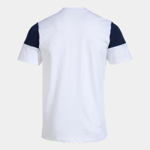 JOMA CREW V SHORT SLEEVE T-SHIRT WHITE NAVY