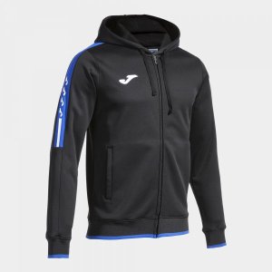 JOMA HOODED JACKET MAN OLIMPIADA BLACK ROYAL BLUE