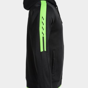 JOMA HOODED JACKET MAN OLIMPIADA BLACK FLUORESCENT GREEN