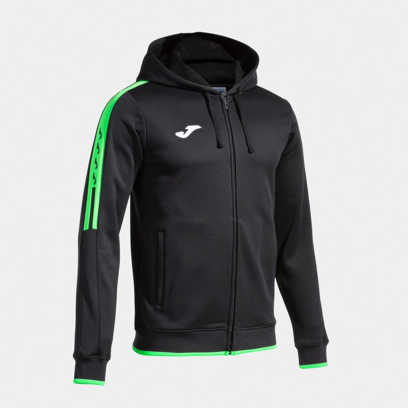 JOMA HOODED JACKET MAN OLIMPIADA BLACK FLUORESCENT GREEN