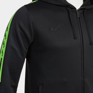 JOMA HOODED JACKET MAN OLIMPIADA BLACK FLUORESCENT GREEN