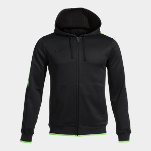 JOMA HOODED JACKET MAN OLIMPIADA BLACK FLUORESCENT GREEN