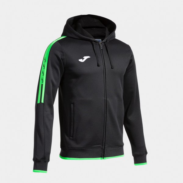 JOMA HOODED JACKET MAN OLIMPIADA BLACK FLUORESCENT GREEN