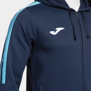 JOMA HOODED JACKET MAN OLIMPIADA NAVY BLUE FLUORESCENT TURQUOISE