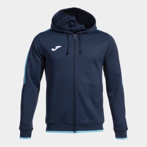 JOMA HOODED JACKET MAN OLIMPIADA NAVY BLUE FLUORESCENT TURQUOISE