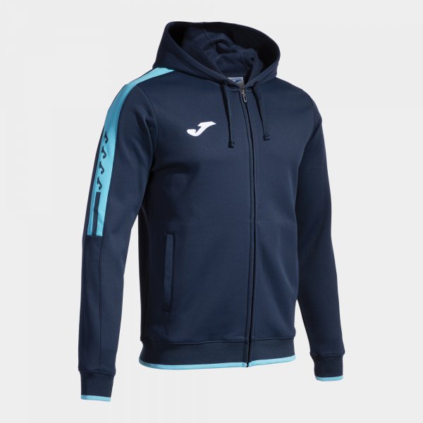 JOMA HOODED JACKET MAN OLIMPIADA NAVY BLUE FLUORESCENT TURQUOISE