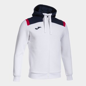 JOMA TOLEDO ZIP-UP HOODIE WHITE NAVY