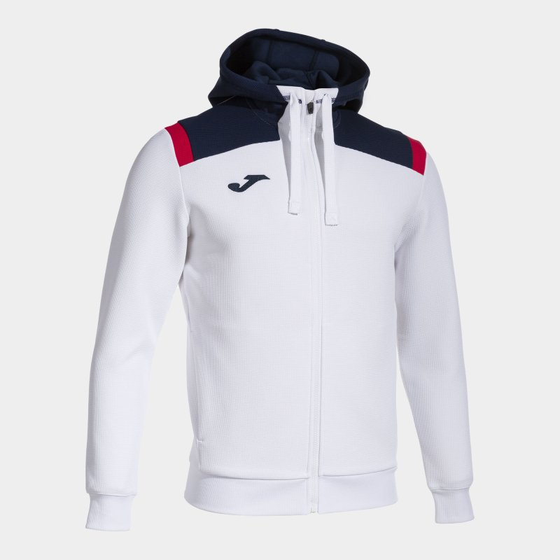 JOMA TOLEDO ZIP-UP HOODIE WHITE NAVY