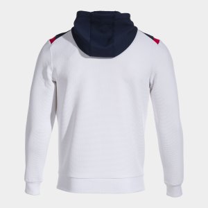 JOMA TOLEDO ZIP-UP HOODIE WHITE NAVY