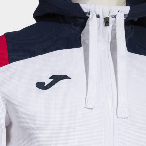 JOMA TOLEDO ZIP-UP HOODIE WHITE NAVY