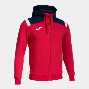 JOMA TOLEDO ZIP-UP HOODIE RED NAVY