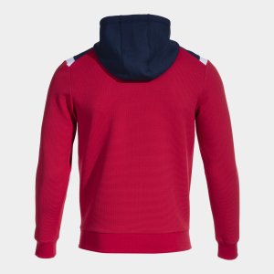 JOMA TOLEDO ZIP-UP HOODIE RED NAVY