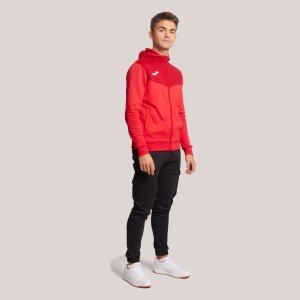 JOMA CAMPUS STREET ZIP-UP HOODIE RED