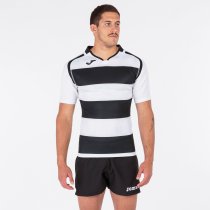 JOMA T-SHIRT RUGBY BLACK-WHITE S/S