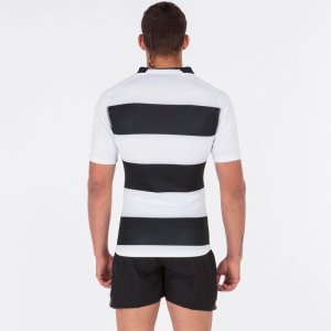 JOMA T-SHIRT RUGBY BLACK-WHITE S/S