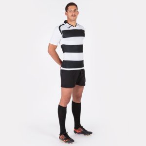 JOMA T-SHIRT RUGBY BLACK-WHITE S/S