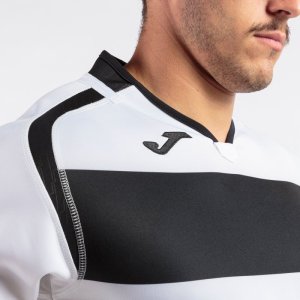 JOMA T-SHIRT RUGBY BLACK-WHITE S/S