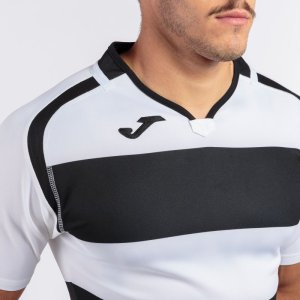 JOMA T-SHIRT RUGBY BLACK-WHITE S/S