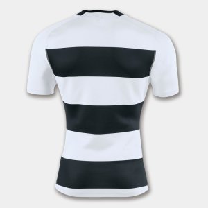 JOMA T-SHIRT RUGBY BLACK-WHITE S/S
