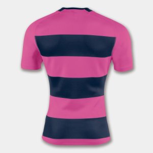 JOMA T-SHIRT RUGBY NAVY-PINK S/S