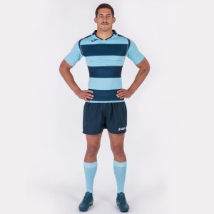 JOMA T-SHIRT RUGBY NAVY-SKYBLUE S/S