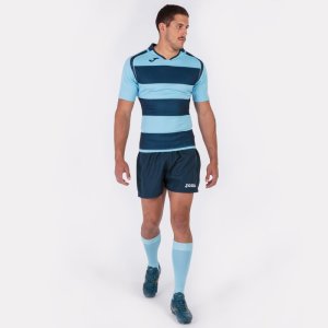 JOMA T-SHIRT RUGBY NAVY-SKYBLUE S/S