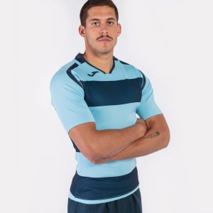 JOMA T-SHIRT RUGBY NAVY-SKYBLUE S/S