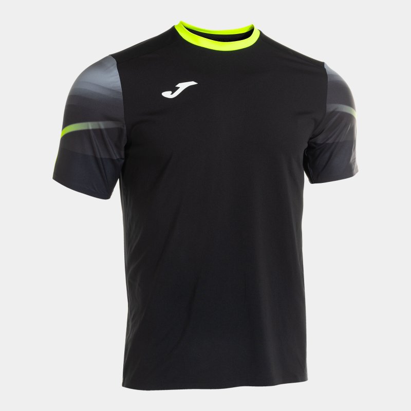 JOMA ELITE XI SHORT SLEEVE T-SHIRT BLACK FLUOR YELLOW