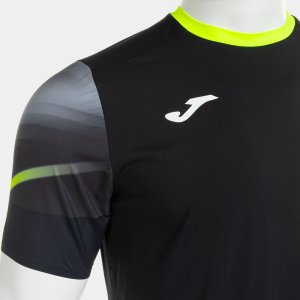 JOMA ELITE XI SHORT SLEEVE T-SHIRT BLACK FLUOR YELLOW