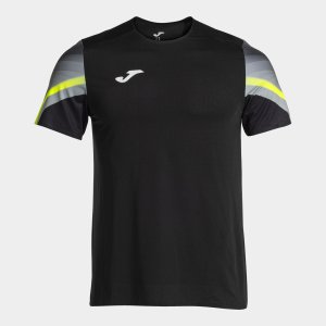 JOMA ELITE XI SHORT SLEEVE T-SHIRT BLACK FLUOR YELLOW