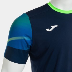 JOMA ELITE XI SHORT SLEEVE T-SHIRT NAVY FLUOR GREEN