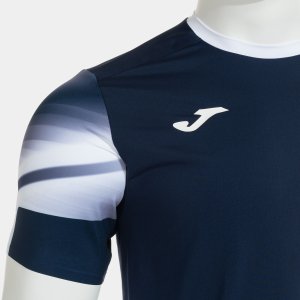 JOMA ELITE XI SHORT SLEEVE T-SHIRT NAVY WHITE
