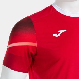 JOMA ELITE XI SHORT SLEEVE T-SHIRT RED WHITE
