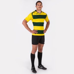 JOMA T-SHIRT RUGBY BROWN-YELLOW S/S