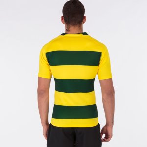 JOMA T-SHIRT RUGBY BROWN-YELLOW S/S