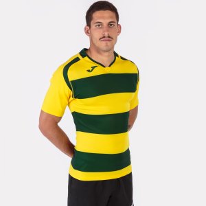 JOMA T-SHIRT RUGBY BROWN-YELLOW S/S