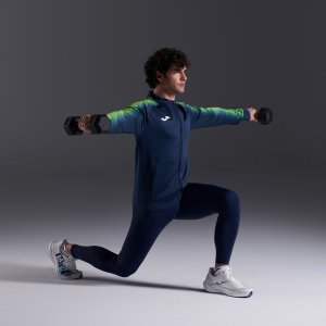 JOMA ELITE XI FULL ZIP SWEATSHIRT NAVY FLUOR GREEN