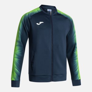 JOMA ELITE XI FULL ZIP SWEATSHIRT NAVY FLUOR GREEN