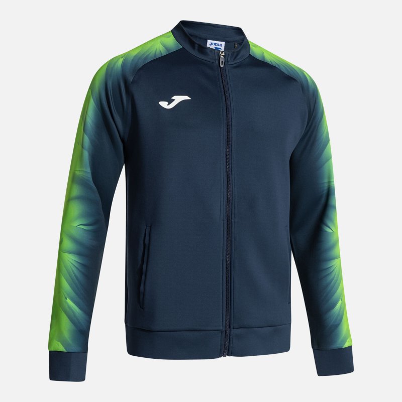JOMA ELITE XI FULL ZIP SWEATSHIRT NAVY FLUOR GREEN