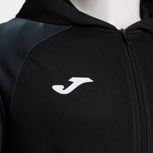 JOMA ELITE XI ZIP-UP HOODIE BLACK ANTHRACITE