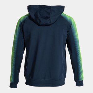 JOMA ELITE XI ZIP-UP HOODIE NAVY FLUOR GREEN