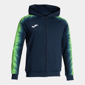 JOMA ELITE XI ZIP-UP HOODIE NAVY FLUOR GREEN