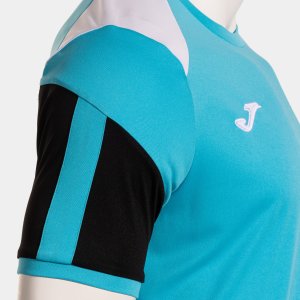 JOMA DANUBIO SHORT SLEEVE T-SHIRT TURQUOISE BLACK