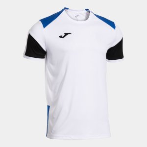 JOMA DANUBIO SHORT SLEEVE T-SHIRT WHITE ROYAL BLUE