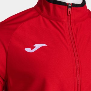 JOMA COMBI PREMIUM FULL ZIP SWEATSHIRT RED BLACK