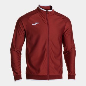 JOMA COMBI PREMIUM FULL ZIP SWEATSHIRT BURGUNDY WHITE