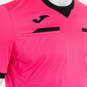 JOMA REFEREE SHORT SLEEVE T-SHIRT FLUOR PINK BLACK